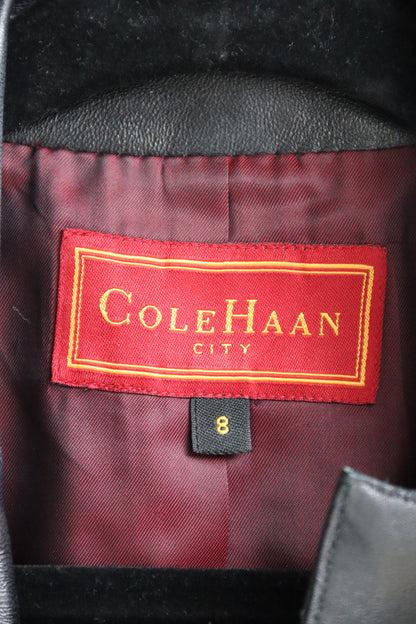 Cole Haan City Black Leather Coat
