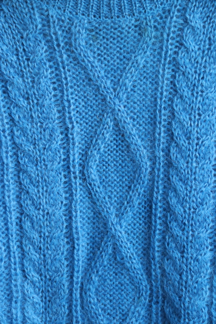 Emily Electric Blue Acrylic and Mohair Sweater