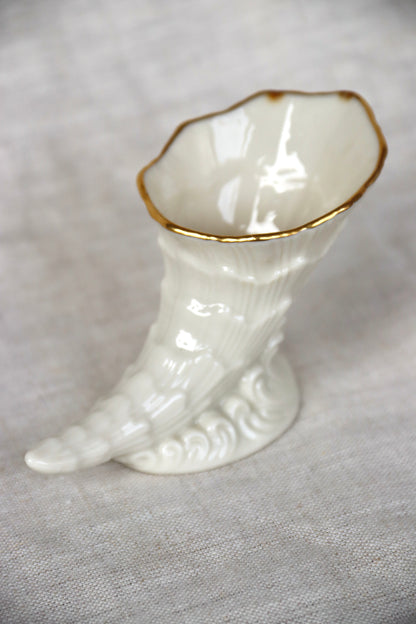 Lenox Gold Rim Cornucopia Mini Vase