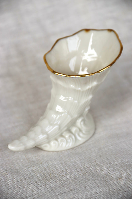 Lenox Gold Rim Cornucopia Mini Vase