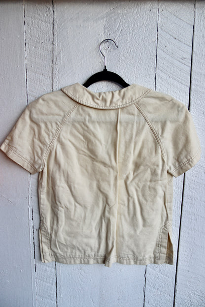 Vintage 60s Country Set White Cotton Top