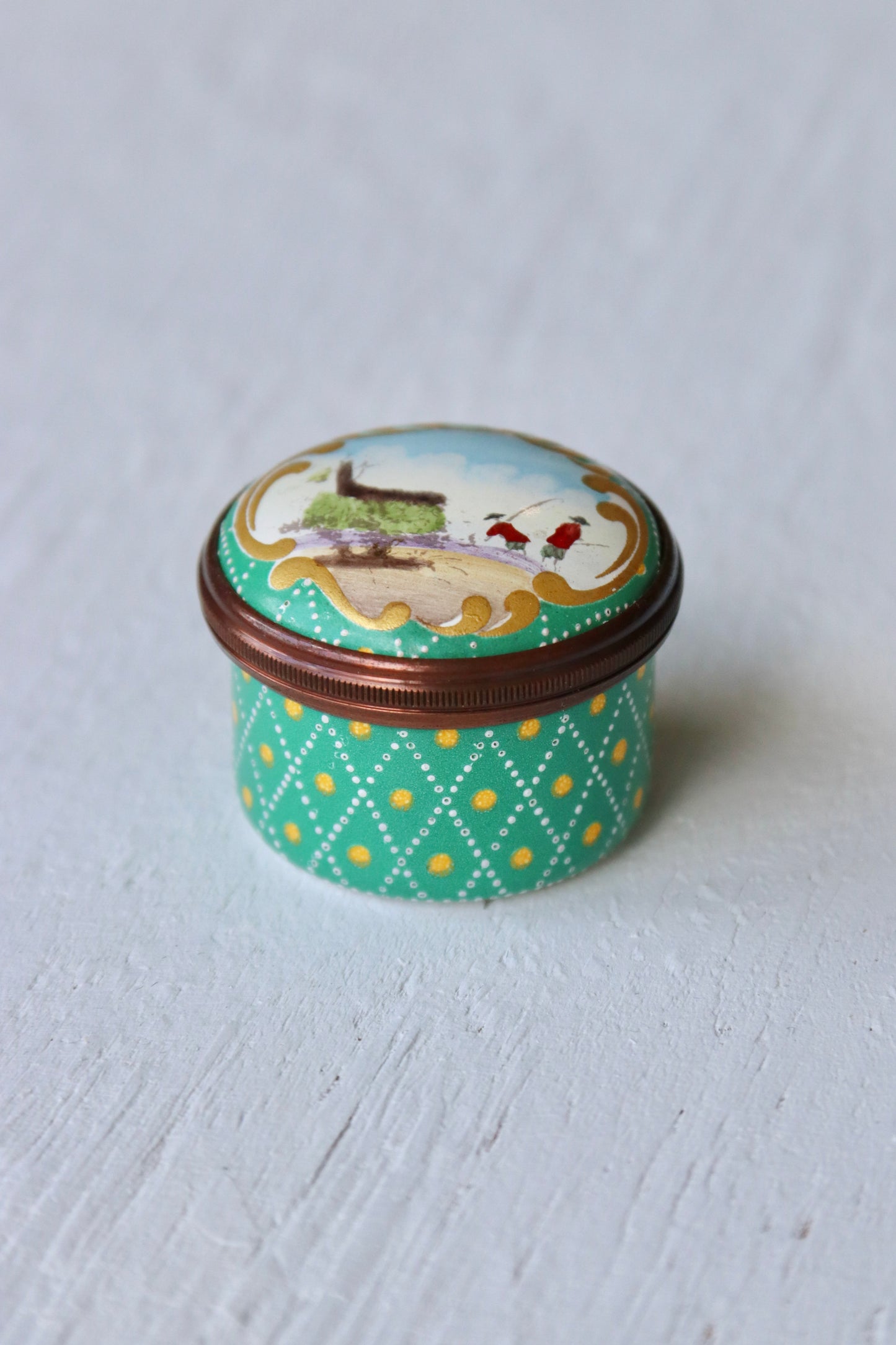 Halcyon Days Fisherman Mini Enamel Box
