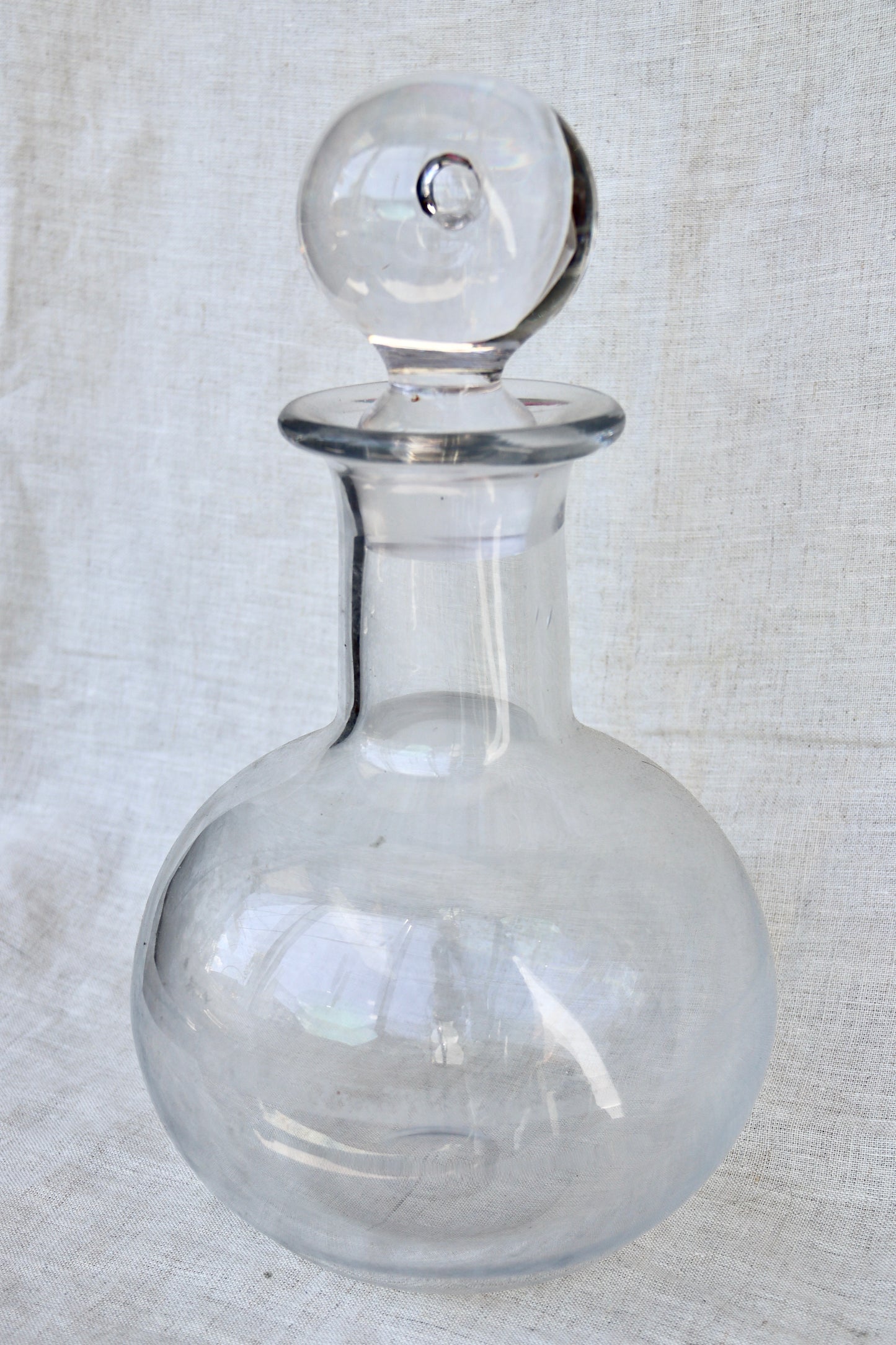 vintage hand-blown glass decanter