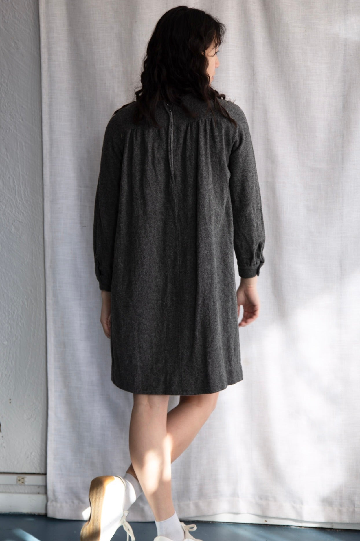 Vintage Handmade Grey Wool Dress