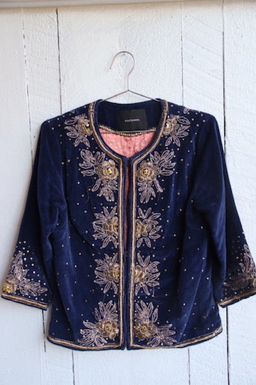 Rapsodia Blue Velvet Jacket