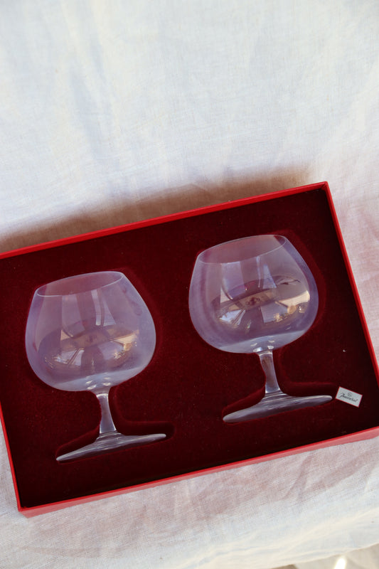 Set of 2 Baccarat Crystal Brandy Glasses