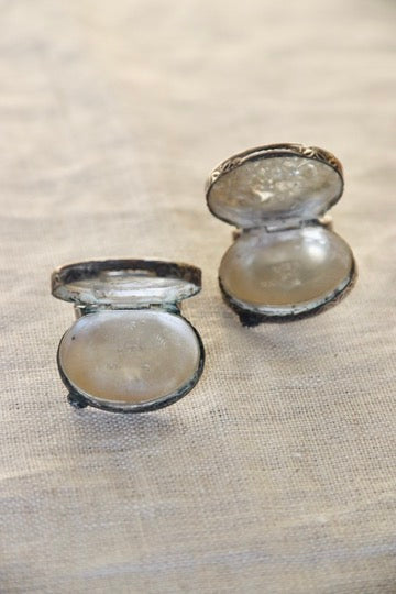 Vintage 800 Silver Cartship Compartment Cufflinks