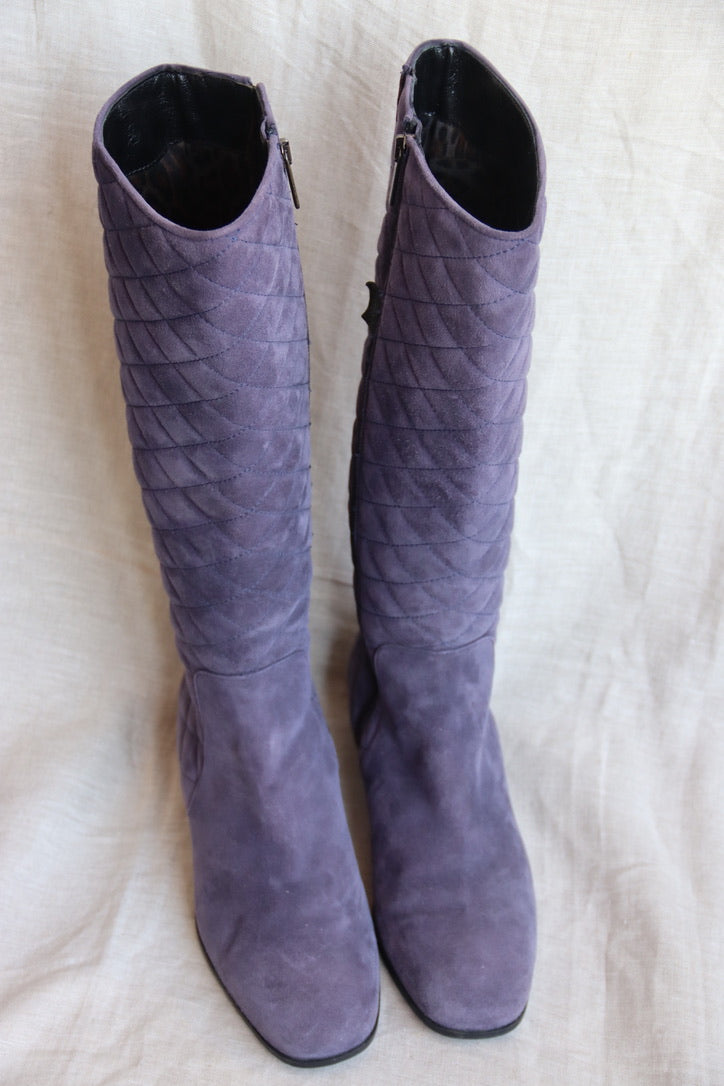 Aquatalia Bergdorf Goodman Purple Suede Boots