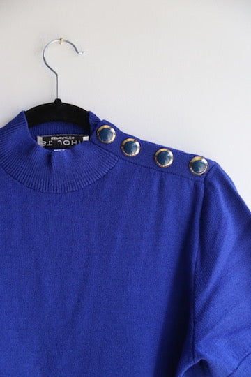 St. John Blue Knit Top