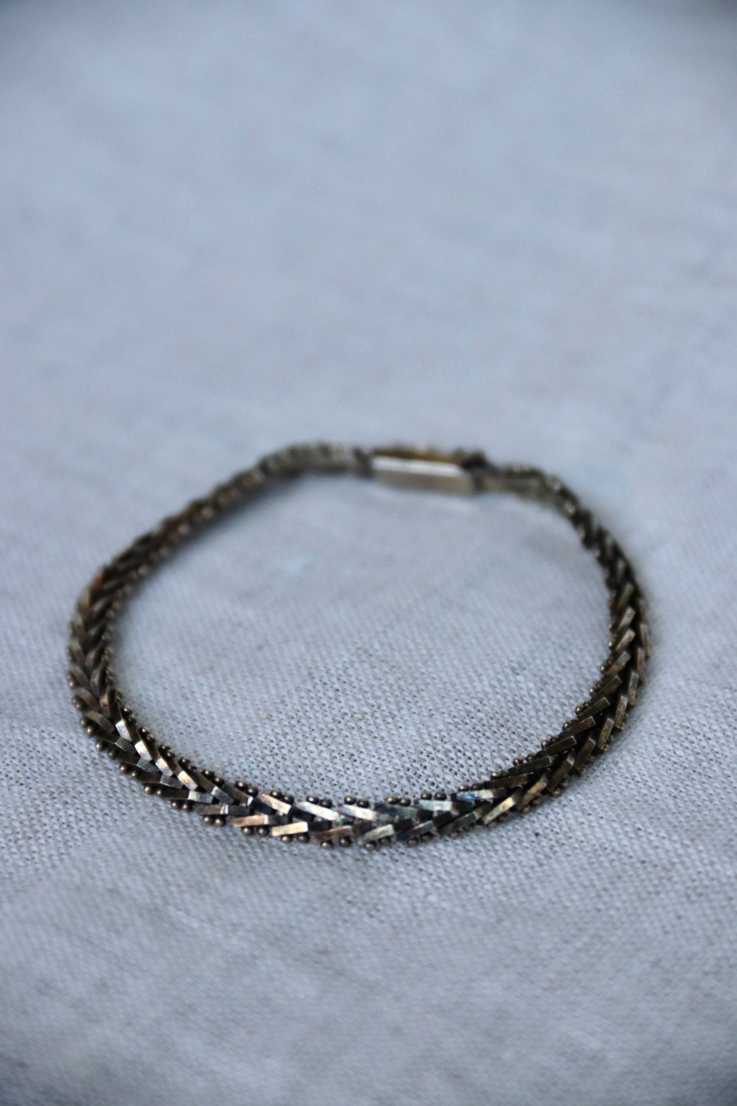 sterling silver faceted foxtail bracelet