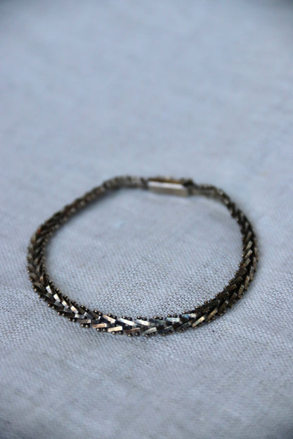 sterling silver faceted foxtail bracelet