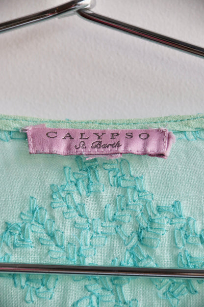 Calypso St. Barth Turquoise Beaded Top