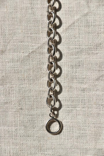 Sterling Silver Diamond Heart Charm Toggle Bracelet