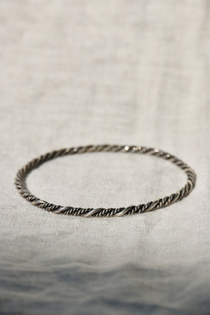 Sterling Silver Twisted Braid Bangle Bracelet