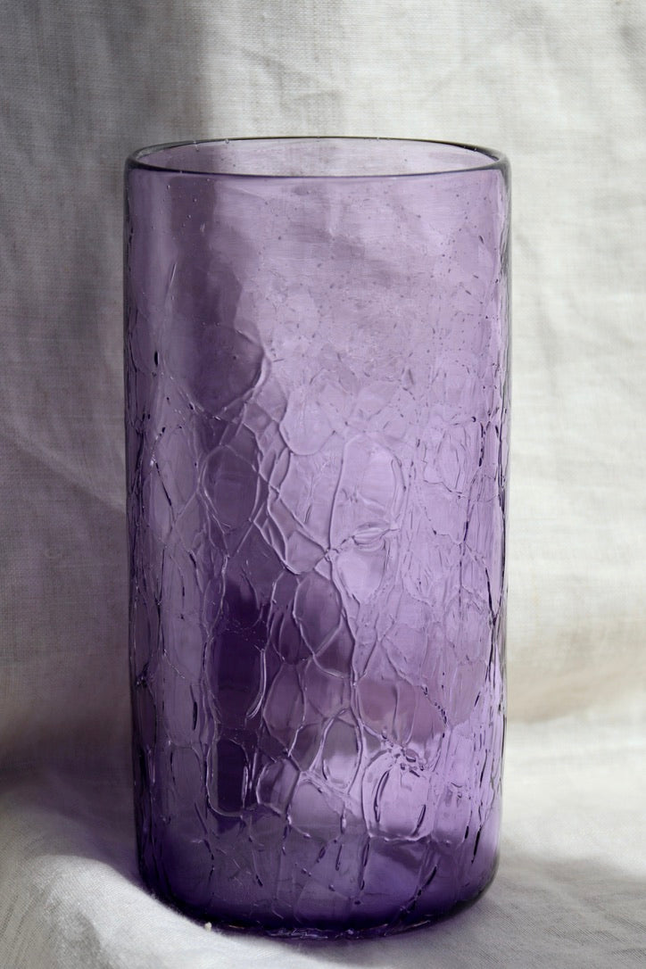 Peter Greenwood Purple Crackle Glass Vase