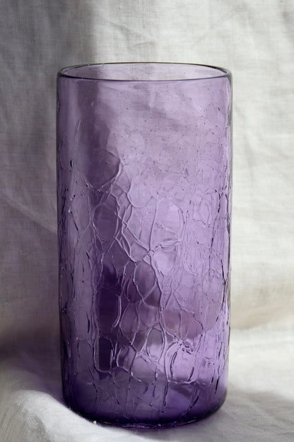 Peter Greenwood Purple Crackle Glass Vase
