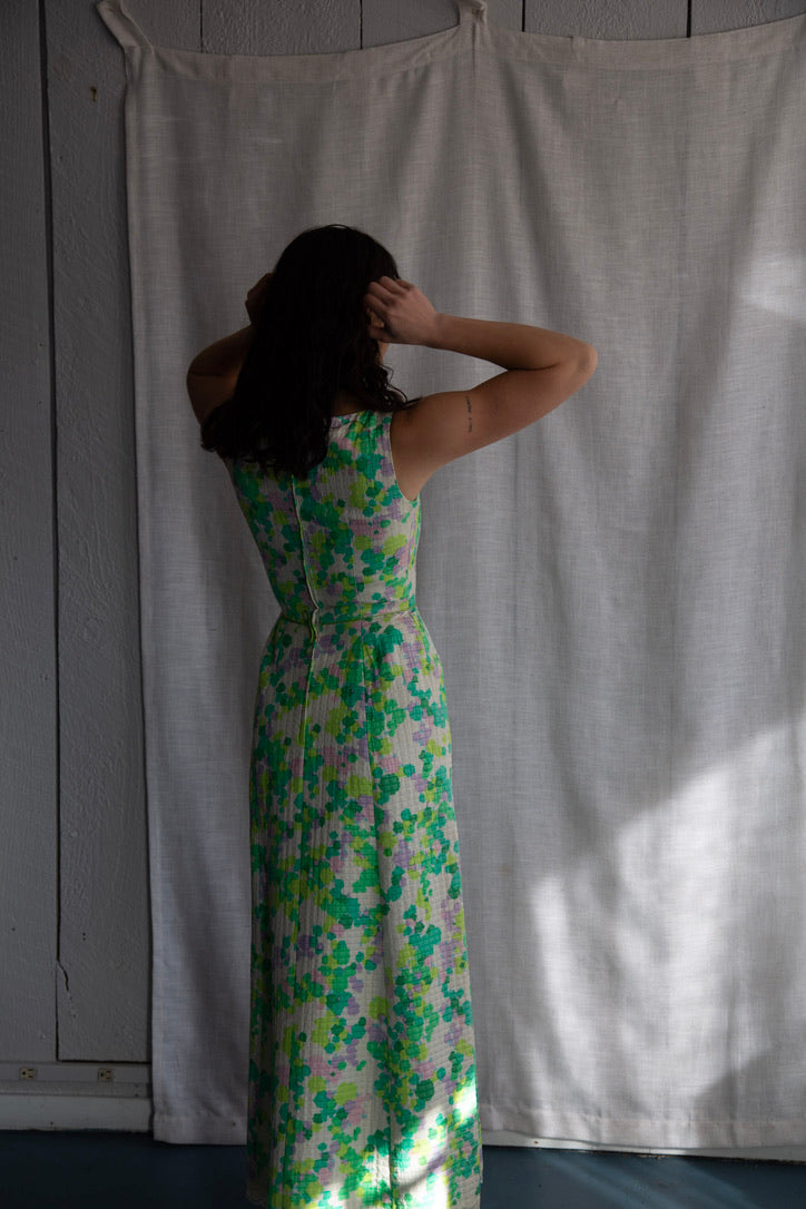 Harold Grant Green Quilt Maxi Dress - 1970s