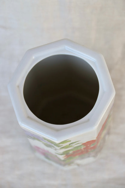 vintage Chinese hexagonal vase