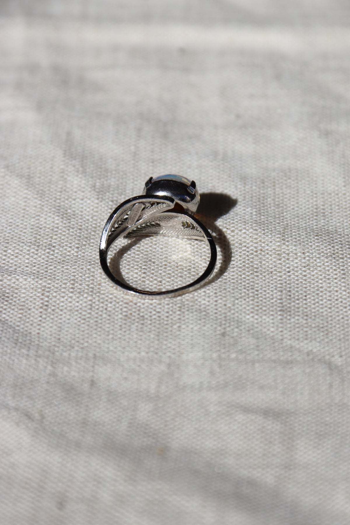 Opal sterling silver ring