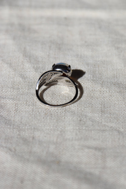 Opal sterling silver ring