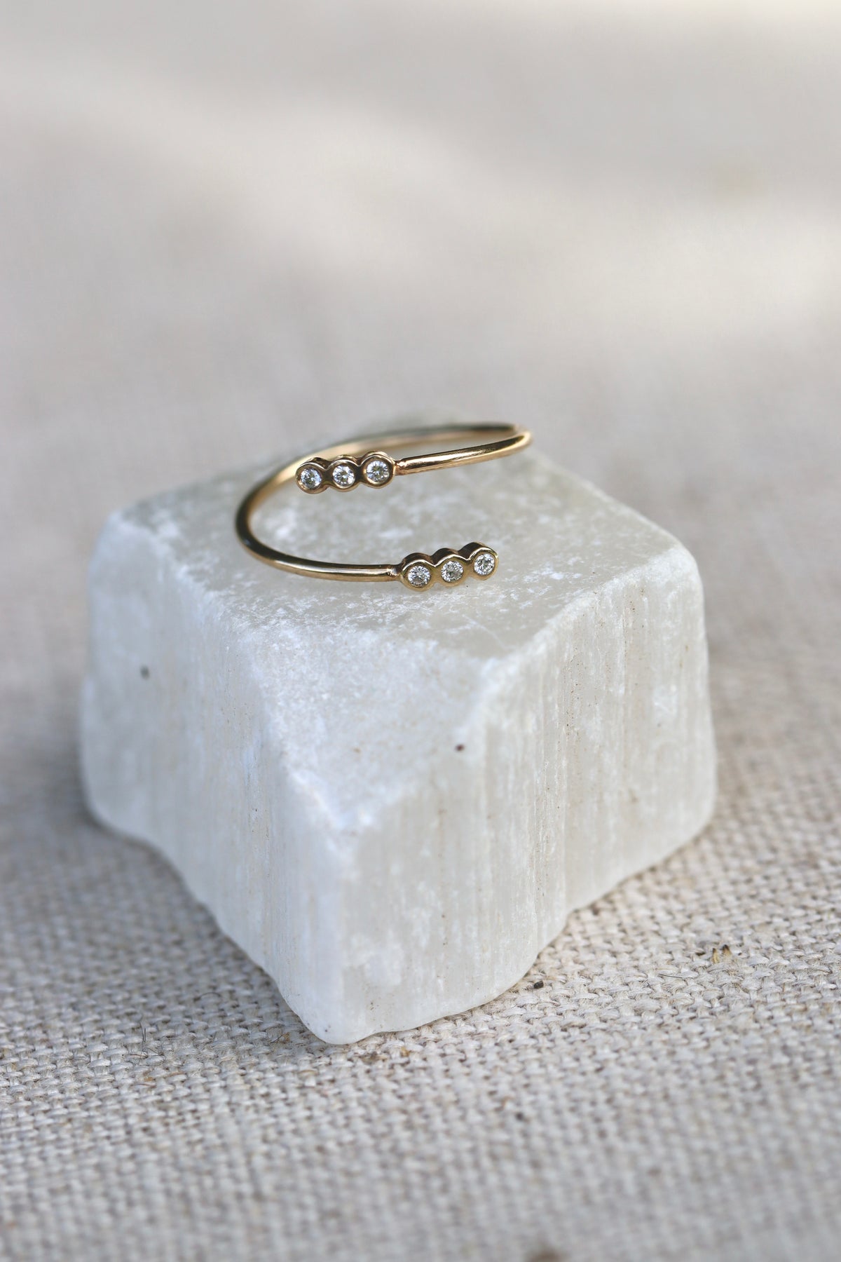 Zoe Chicco 14k Tiny Diamond Bezel Bypass Ring