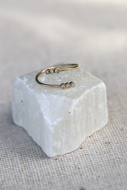 Zoe Chicco 14k Tiny Diamond Bezel Bypass Ring