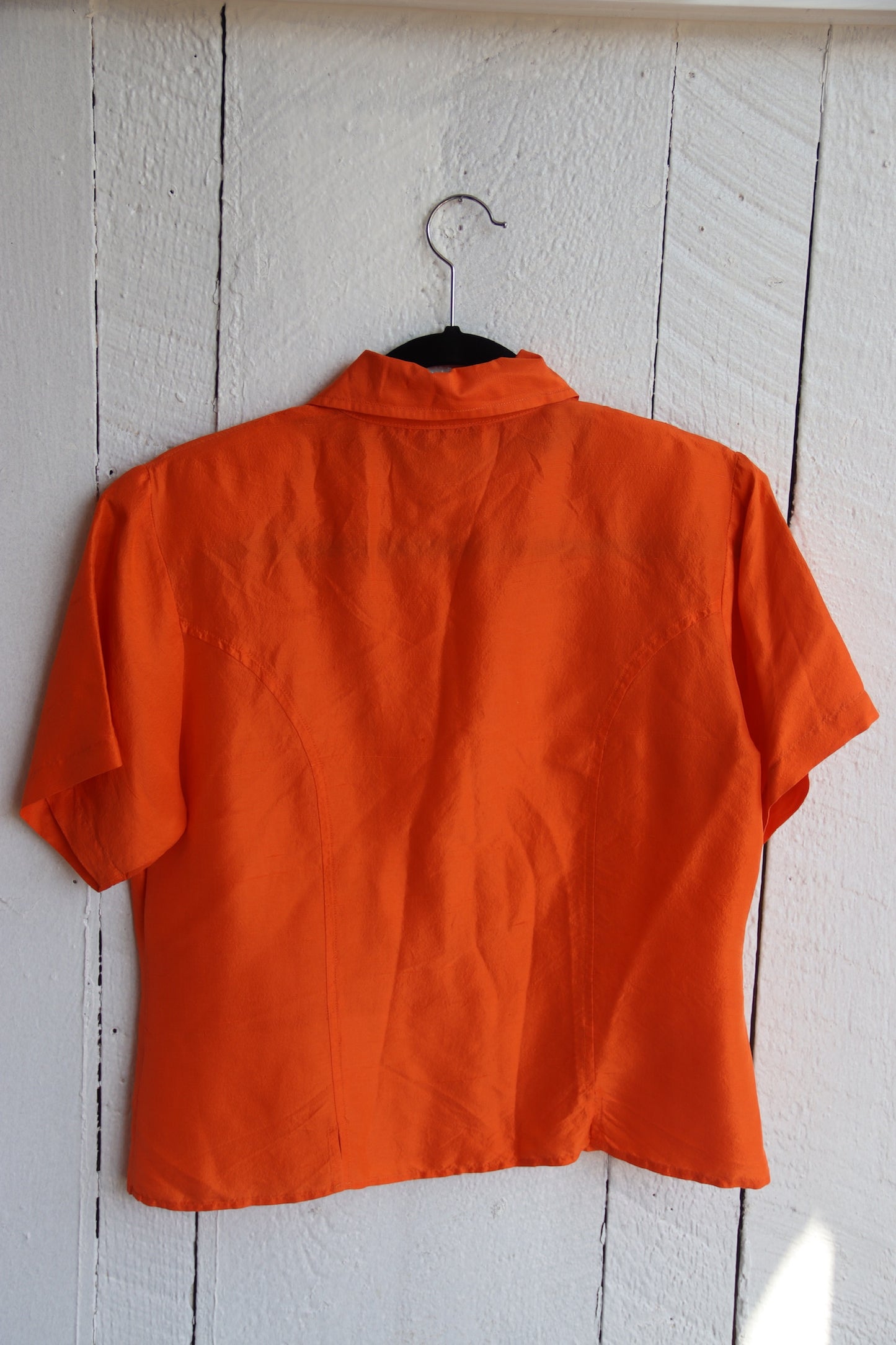 Anne Larson Orange Silk Top