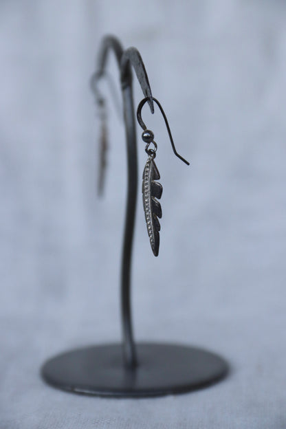 Sterling Silver Feather Earrings