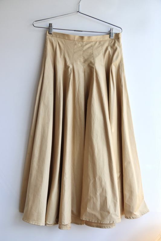 J. Peterman Tan Paneled A Line Skirt