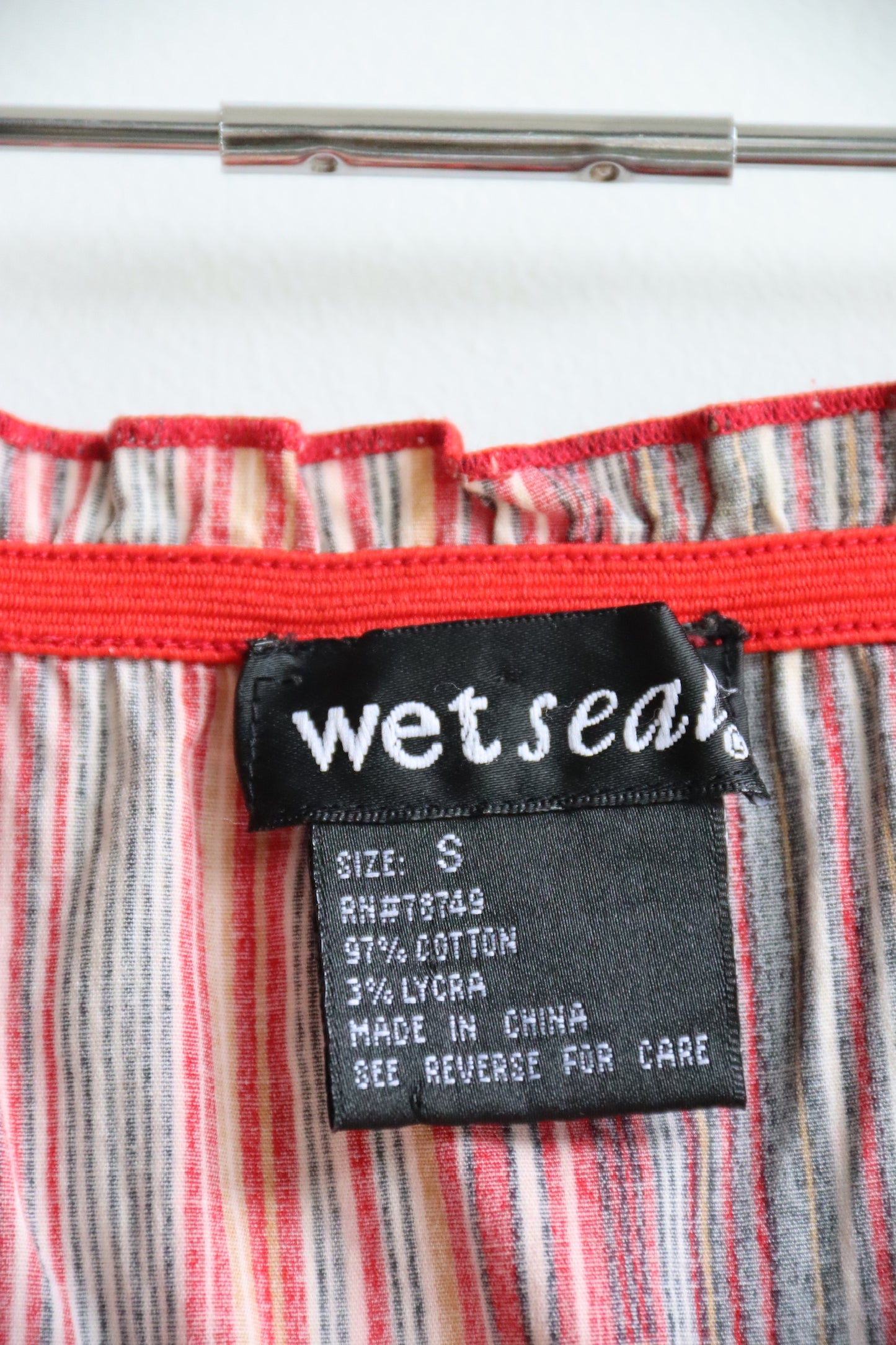 Wet Seal Red Striped Skirt