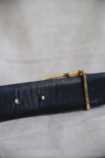 Vintage Medici Black Leather Belt