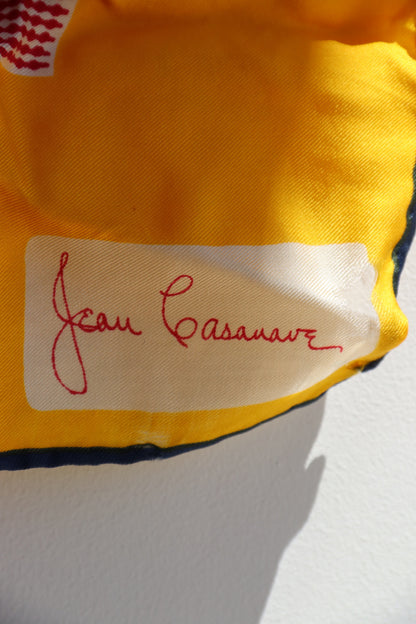 Vintage Jean Casanave Silk Scarf - as is