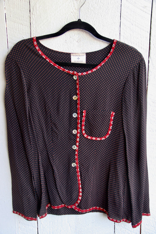 Nathalie Seaver Patterned Silk Top