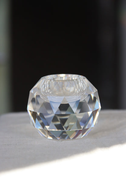 Pair of Swarovski Crystal Round Candlestick Holders