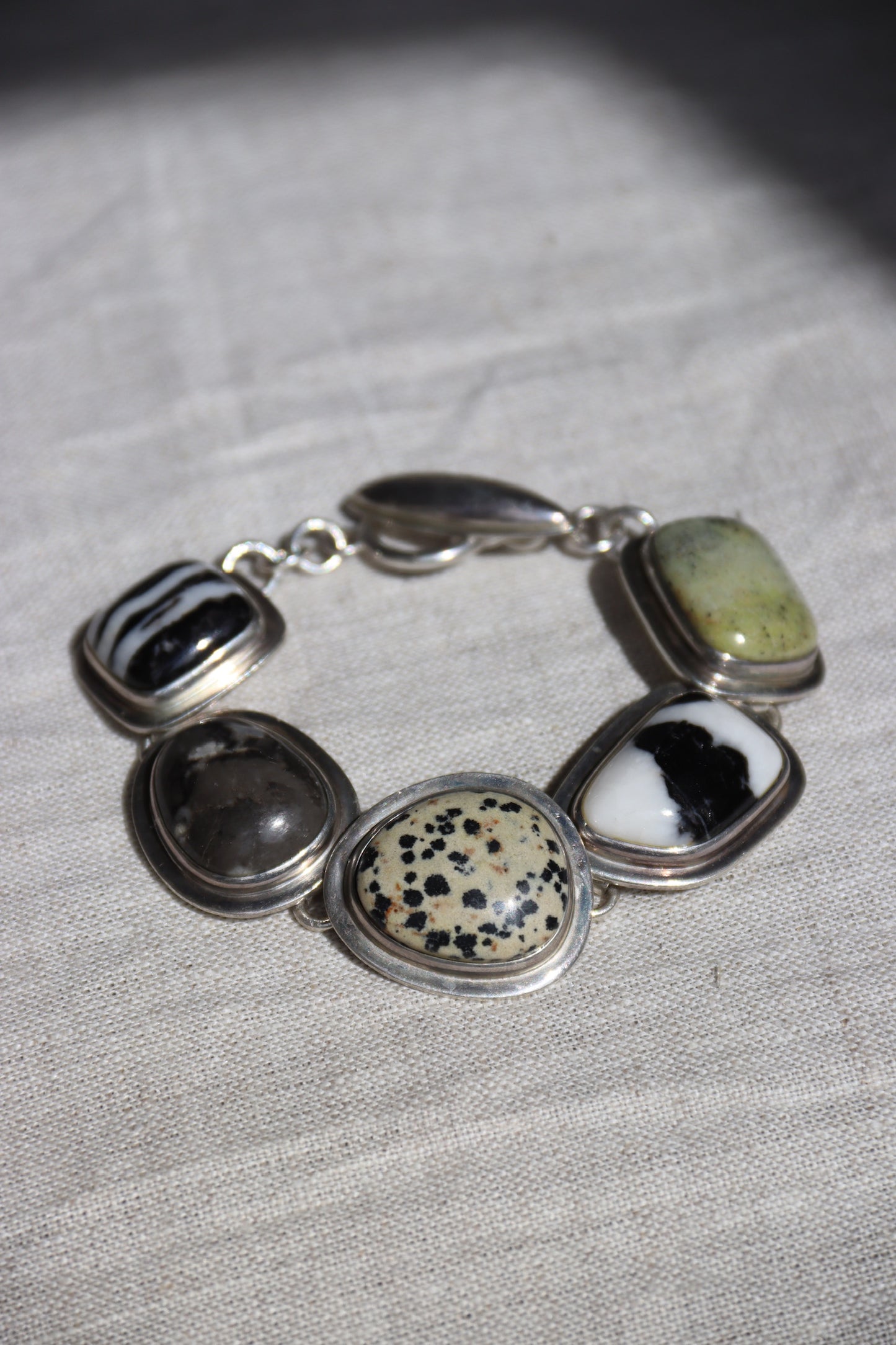 Silpada Sterling Silver and Natural Jasper Stone Bracelet