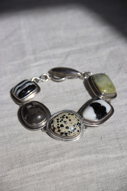 Silpada Sterling Silver and Natural Jasper Stone Bracelet