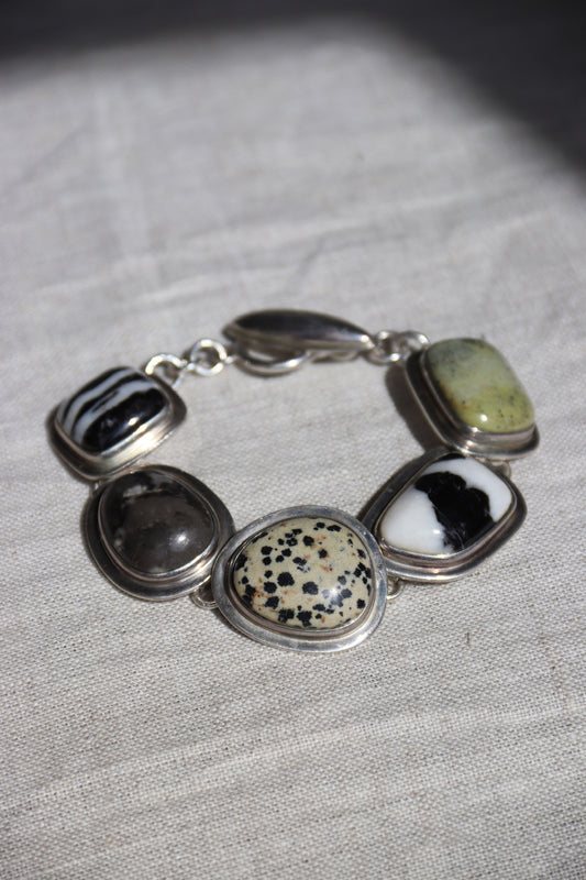 Silpada Sterling Silver and Natural Jasper Stone Bracelet