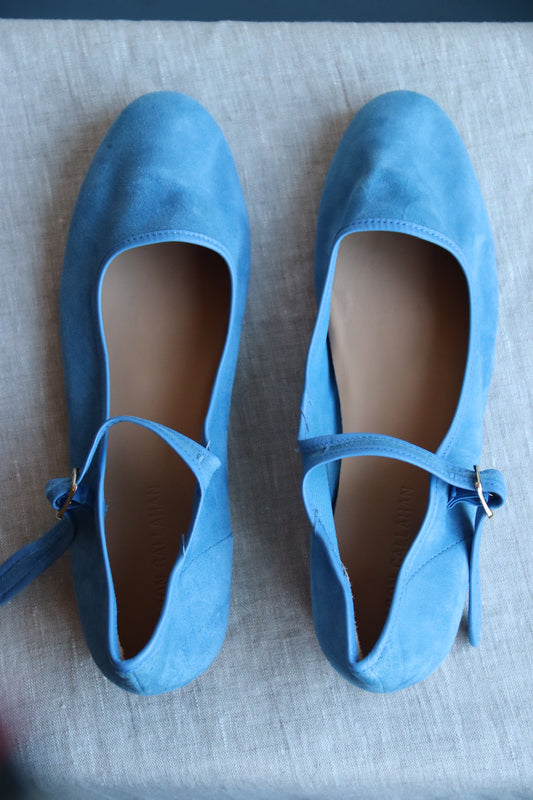 Callahan Blue Suede Flats