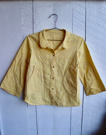 Yellow Embroidered Cotton Top