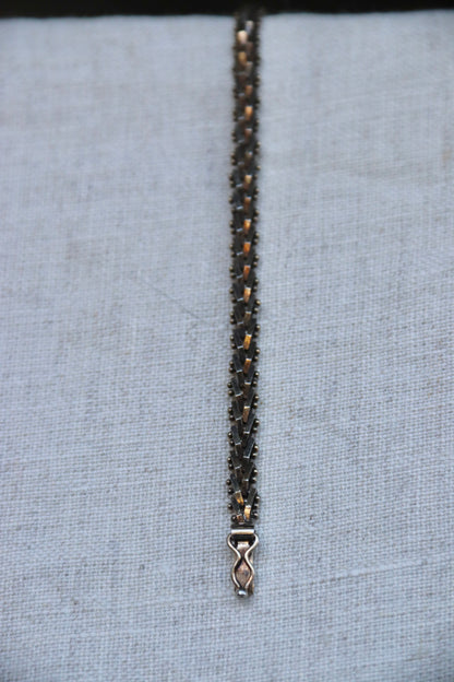 sterling silver faceted foxtail bracelet