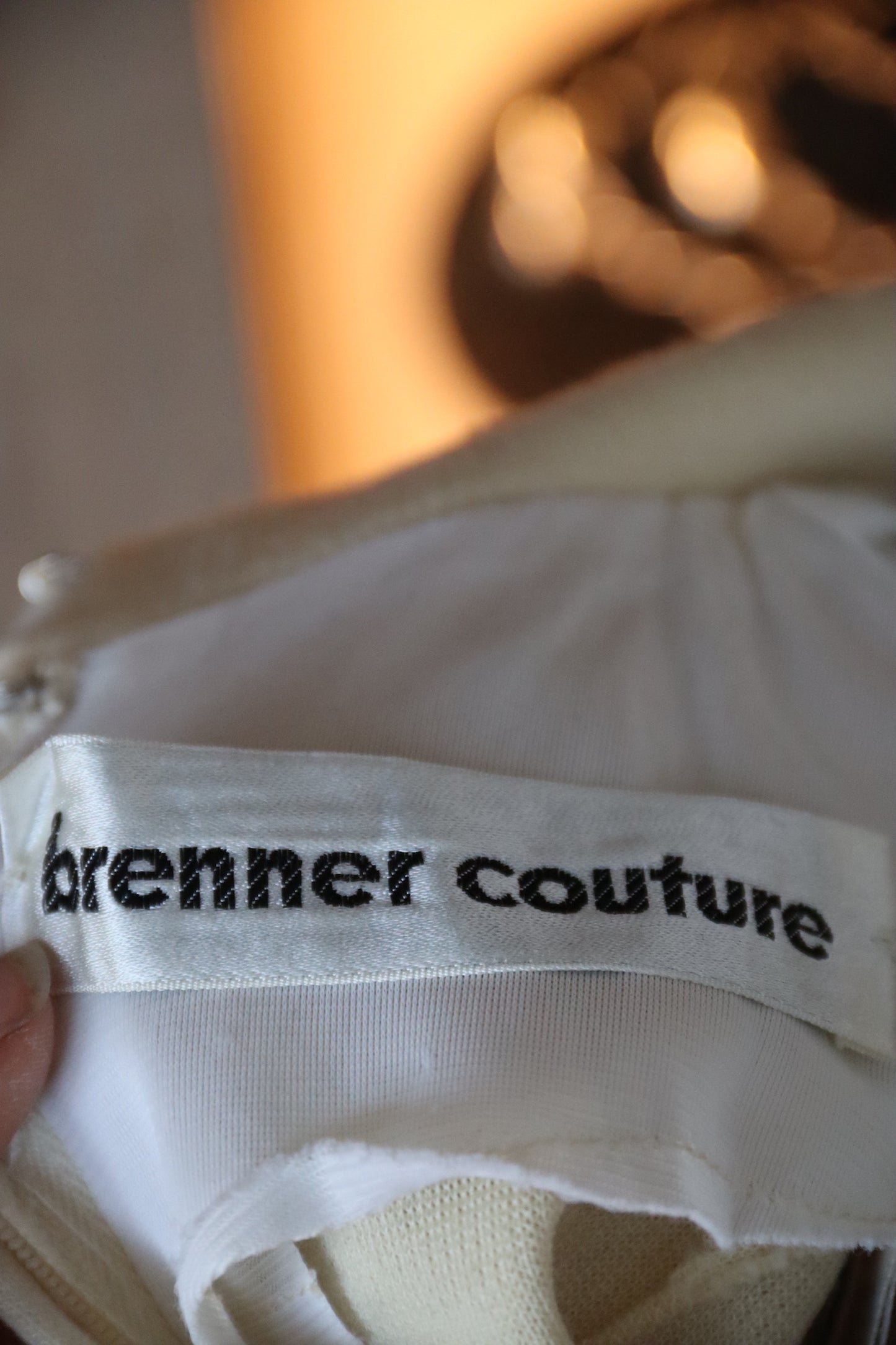 Vintage 60s Brenner Couture Cream Wool Dress