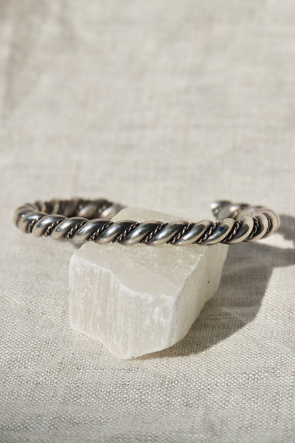 Sterling Silver Twisted Braid Cuff Bracelet