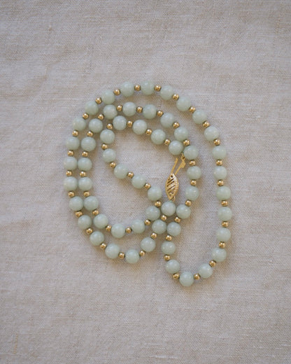 14K Jadeite Bead Necklace