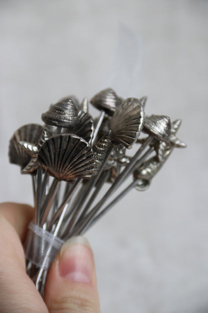 Set of Silver Shell Toothpicks