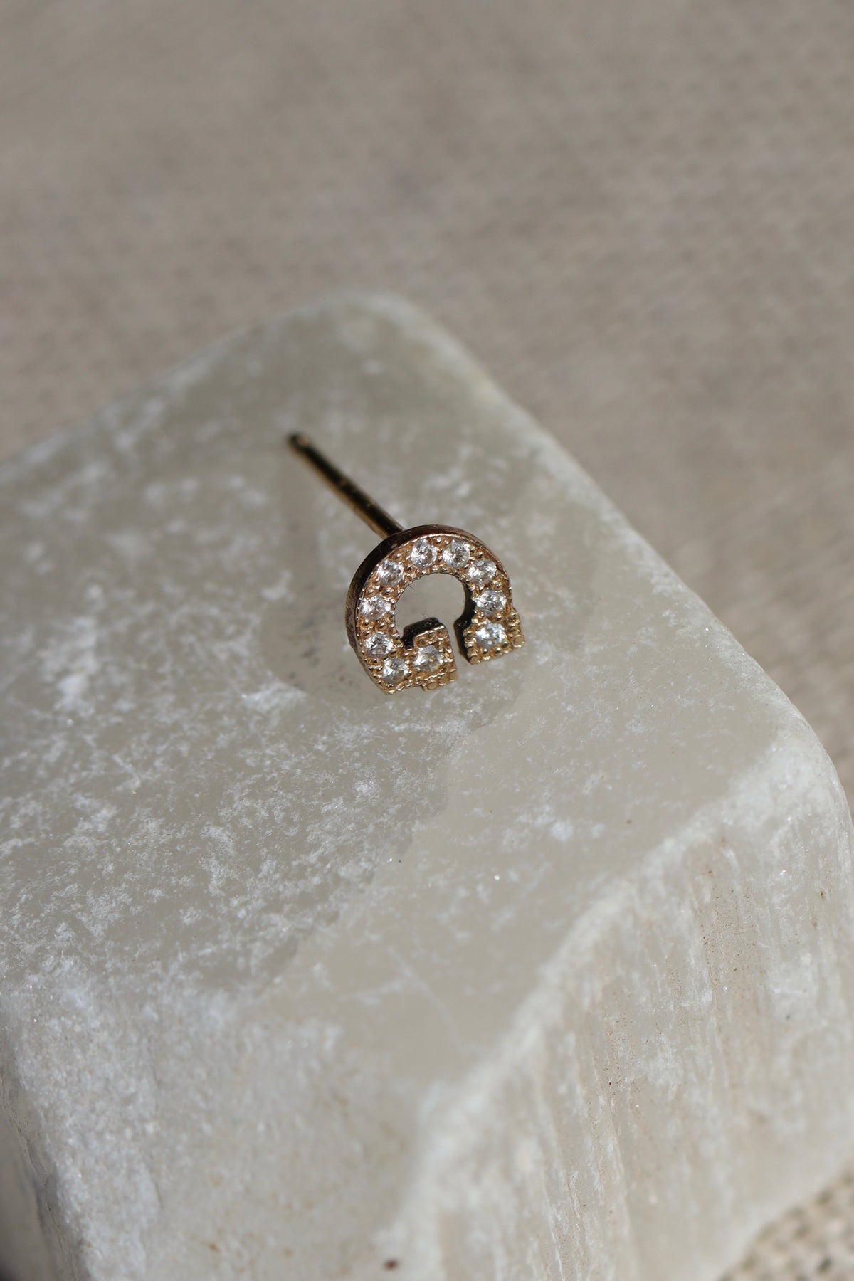 Zoe Chicco 14k Pavé Diamond Initial Letter G Stud