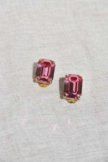 Pink Clip on Earrings