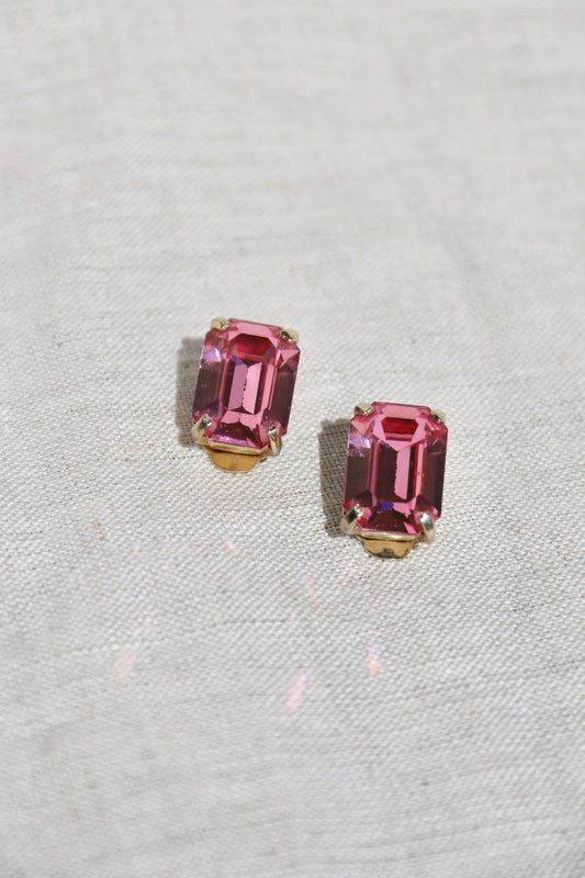 Pink Clip on Earrings