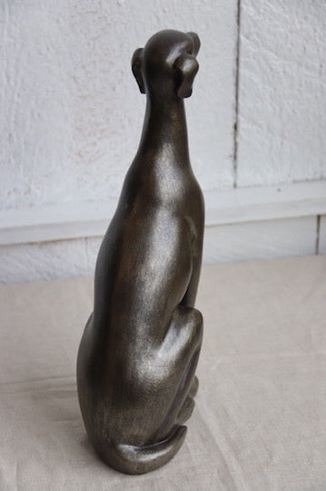 Resin Seated Dog Sculpture