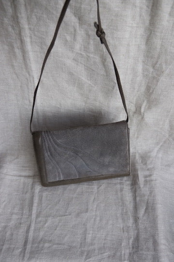 Vintage Grey Suede Clutch