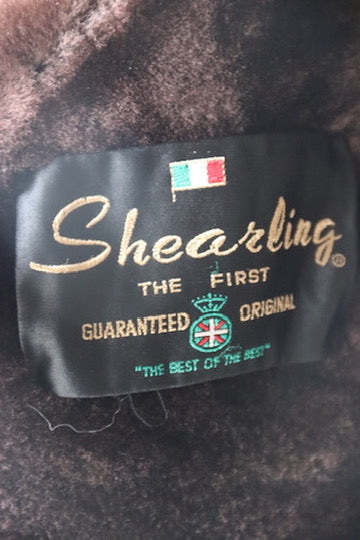 Vintage Brown Shearling Suede Leather Trench Coat